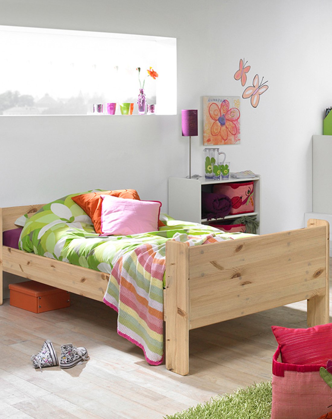 益卡思(eucs)原装进口实木儿童床滑梯上下床带护栏北欧进口原木男孩童