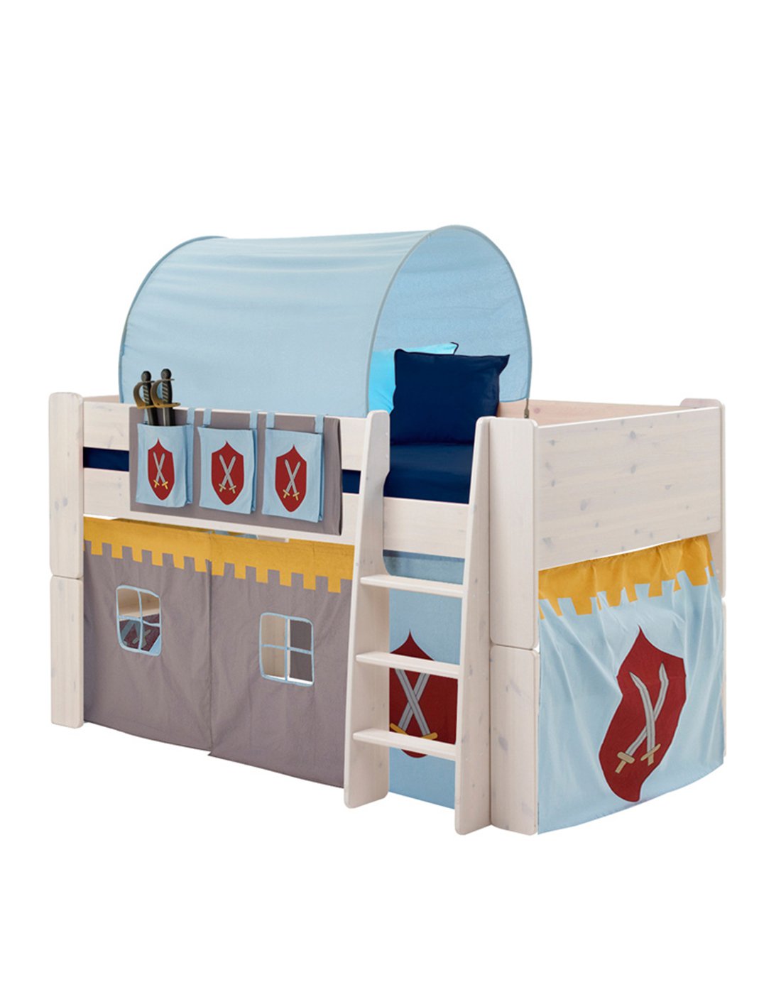 益卡思(eucs)原装进口实木儿童床滑梯上下床带护栏北欧进口原木男孩童