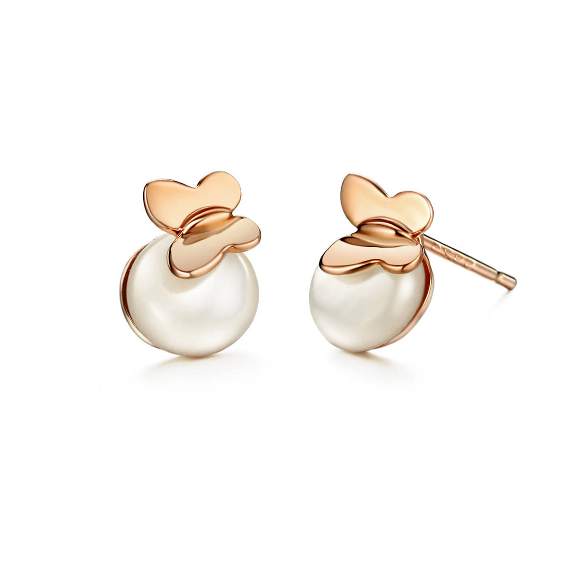 925银 蝶舞 贝母简约耳钉