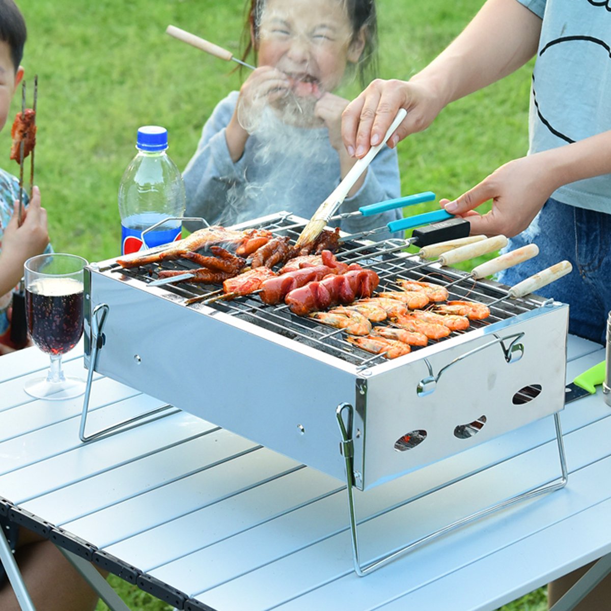 原始人家用烧烤架户外碳烤架烧烤炉