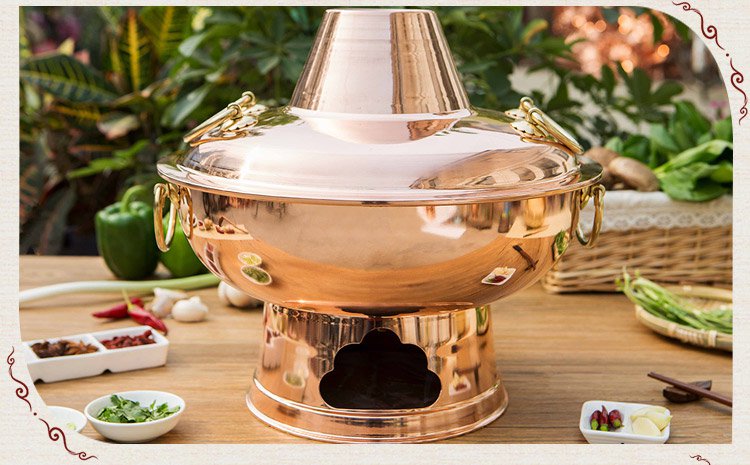 尚烤佳铜火锅加厚手工紫铜木炭火锅传统铜火锅铜锅老式碳火锅涮羊肉