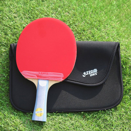 r6002六星横拍 乒乓球单拍 双面反胶乒乓球拍 红双喜dhs