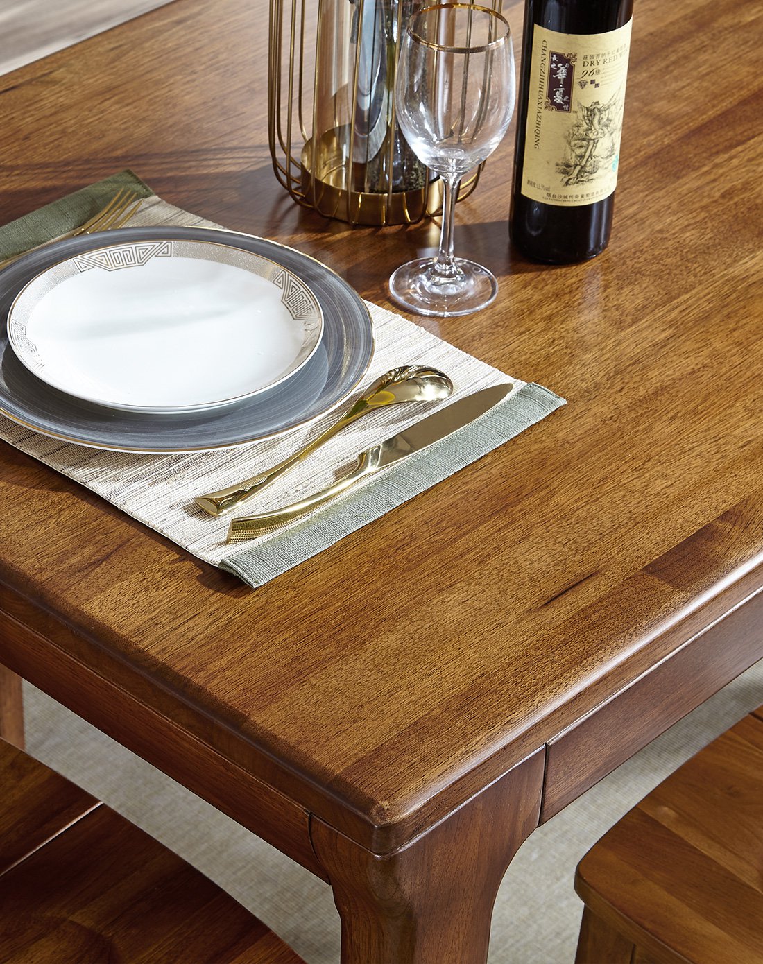 胡桃实木餐桌子实木家具套装组合饭桌子实木餐桌椅子t308