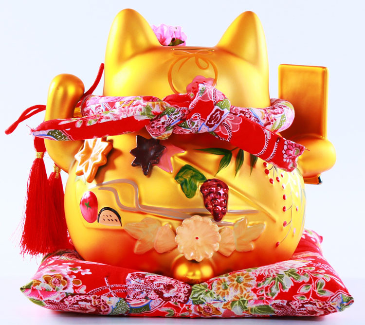 中国风品质陶瓷发财猫开业品质礼品7寸吉祥如意发财猫家居摆件