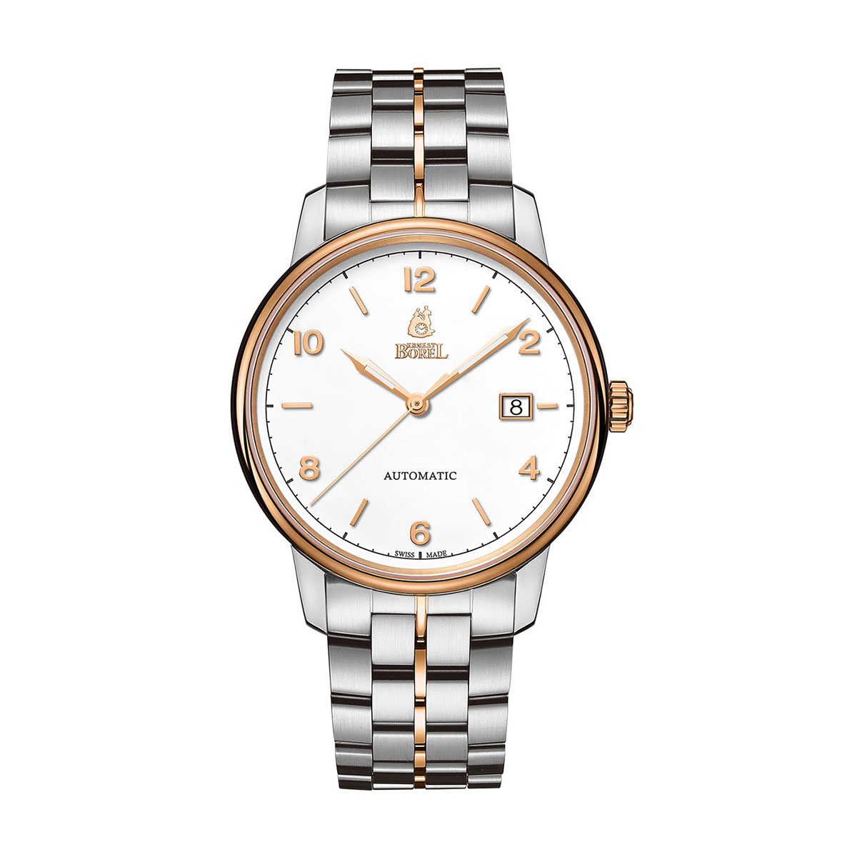 瑞士依波路 雅丽系列时尚百搭商务玫瑰金间金钢带石英女表