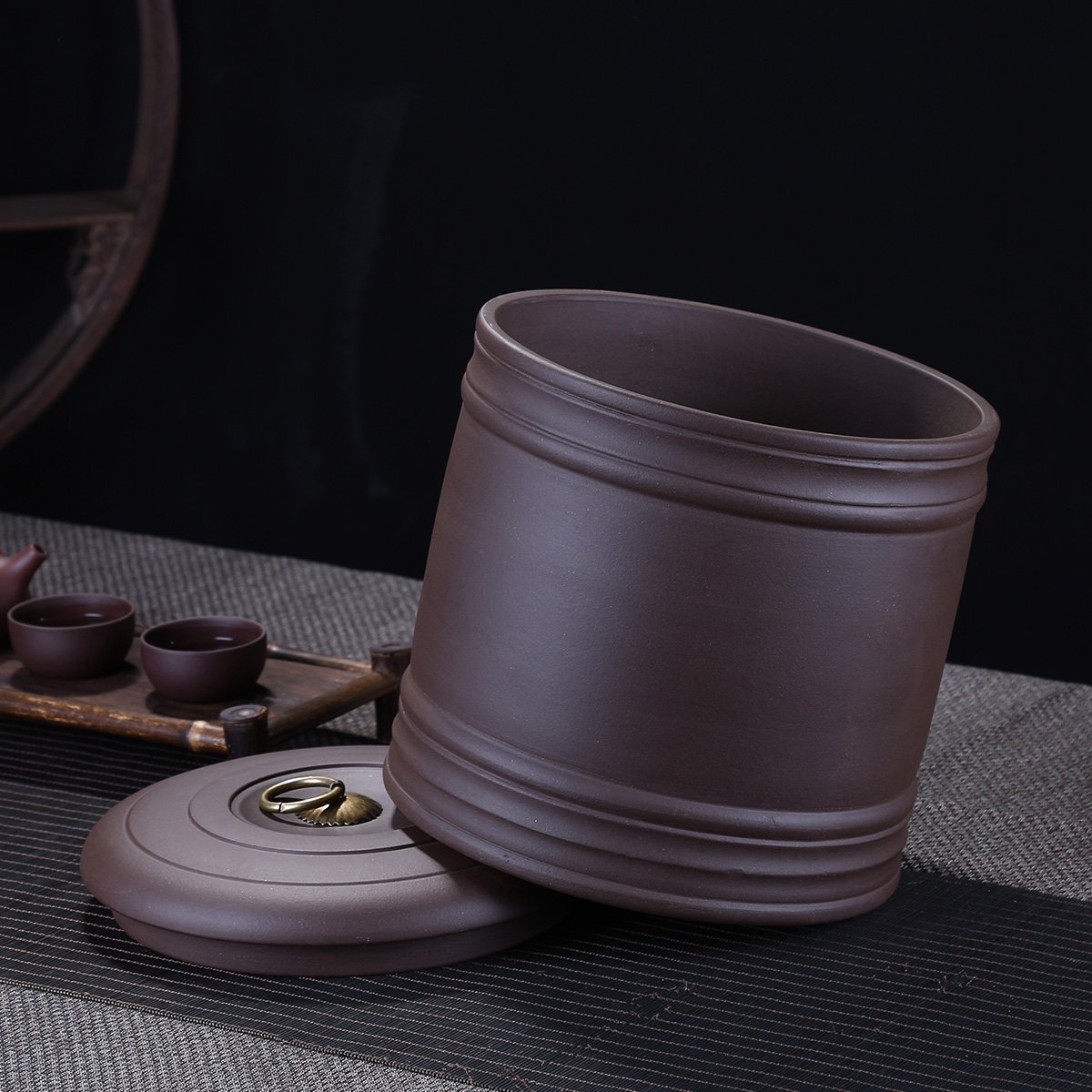 宜兴原矿紫砂茶具陶瓷紫砂大号密封罐普福鼎白茶洱茶罐密封存茶储茶储