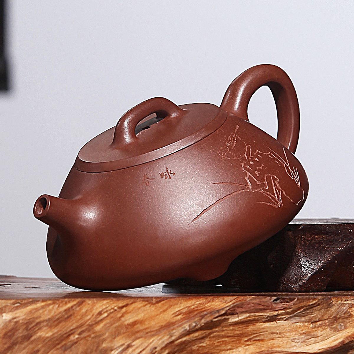 名家方艳玲作品子冶石瓢紫砂茶壶泡茶壶宜兴紫砂壶全手工紫砂壶