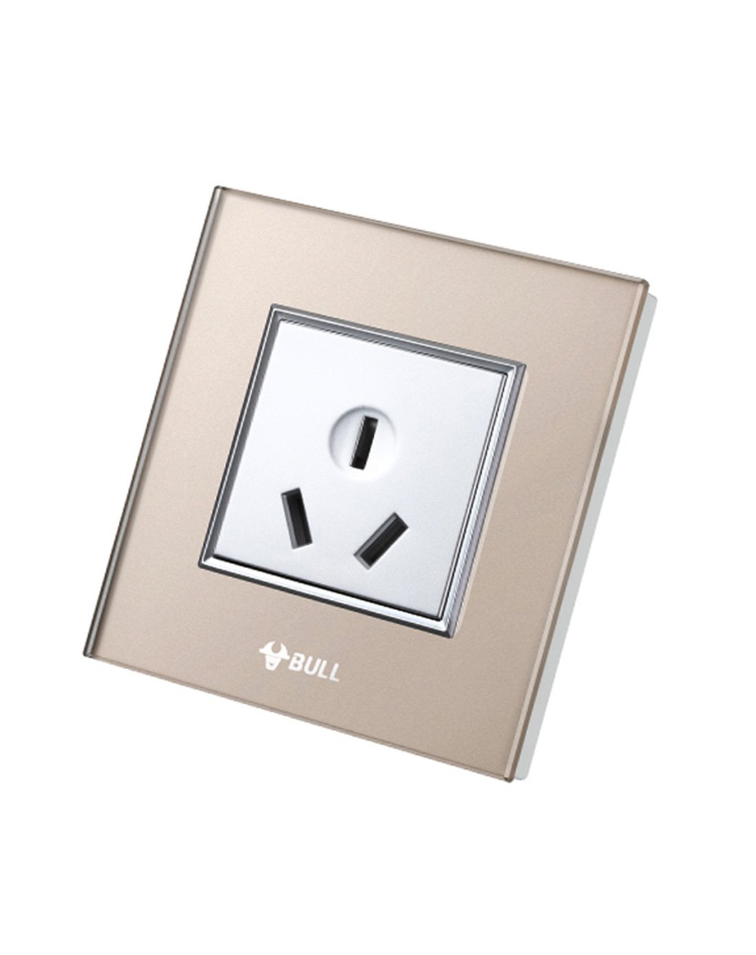 bull公牛开关插座大面板正五孔10a错位五孔5孔插座墙壁电源面板插座