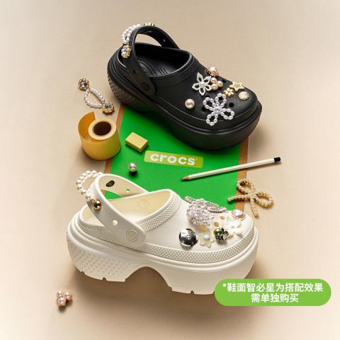 CROCS 卡骆驰 雪屋洞洞鞋户外厚底沙滩鞋女鞋拖鞋高跟鞋 图片 1