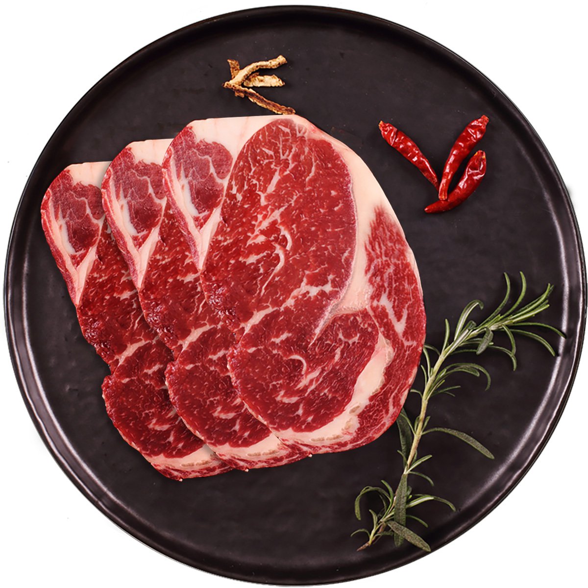有机牛肉 安格斯有机谷饲牛肉牛排 原切眼肉牛排500g*2袋 0-4℃冷鲜4