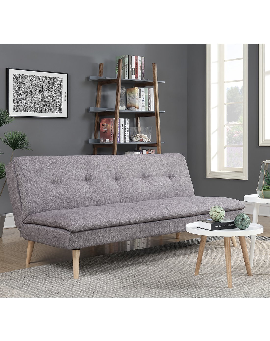 小户型 两用可折叠 北欧简约布艺沙发床 雪松灰