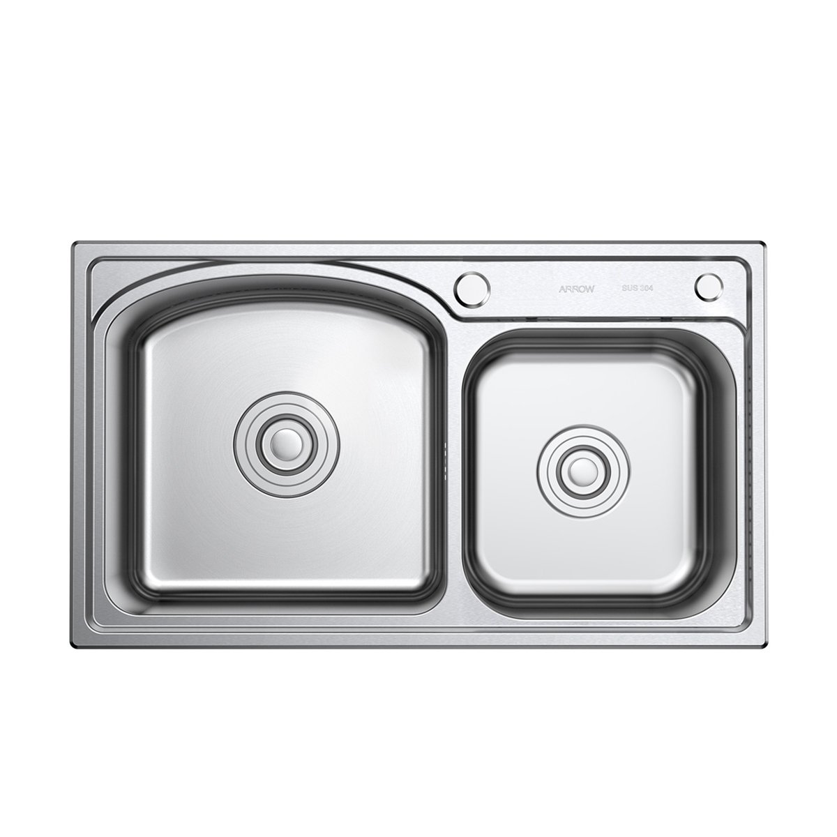 箭牌(arrow) 双槽大水槽加厚304不锈钢 厨房水双槽洗菜盆