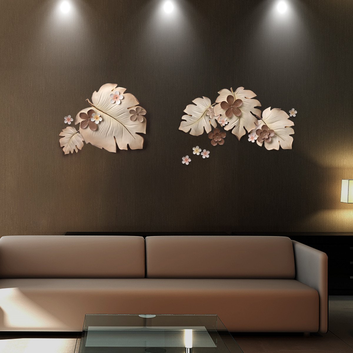 手绘艺术立体浮雕壁饰温馨墙面装饰创意写实植物餐厅客厅墙上装饰