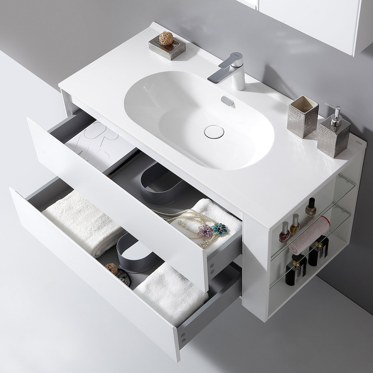 欧路莎浴室柜组合现代简约挂墙式洗脸盆卫生间脸盆柜大尺寸bc4017