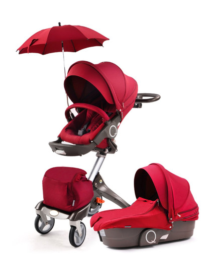 spiritkids婴儿推车高景观婴儿车折叠双向四轮婴儿推车避震可坐可躺