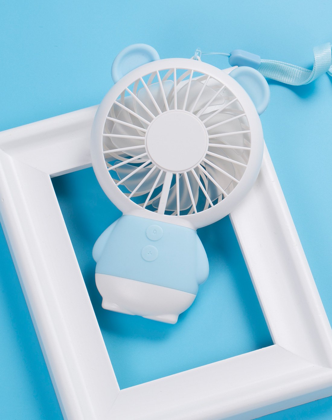 悦语usb小熊卡通小型电风扇可充电学生宿舍床上便携式随身挂迷你手持