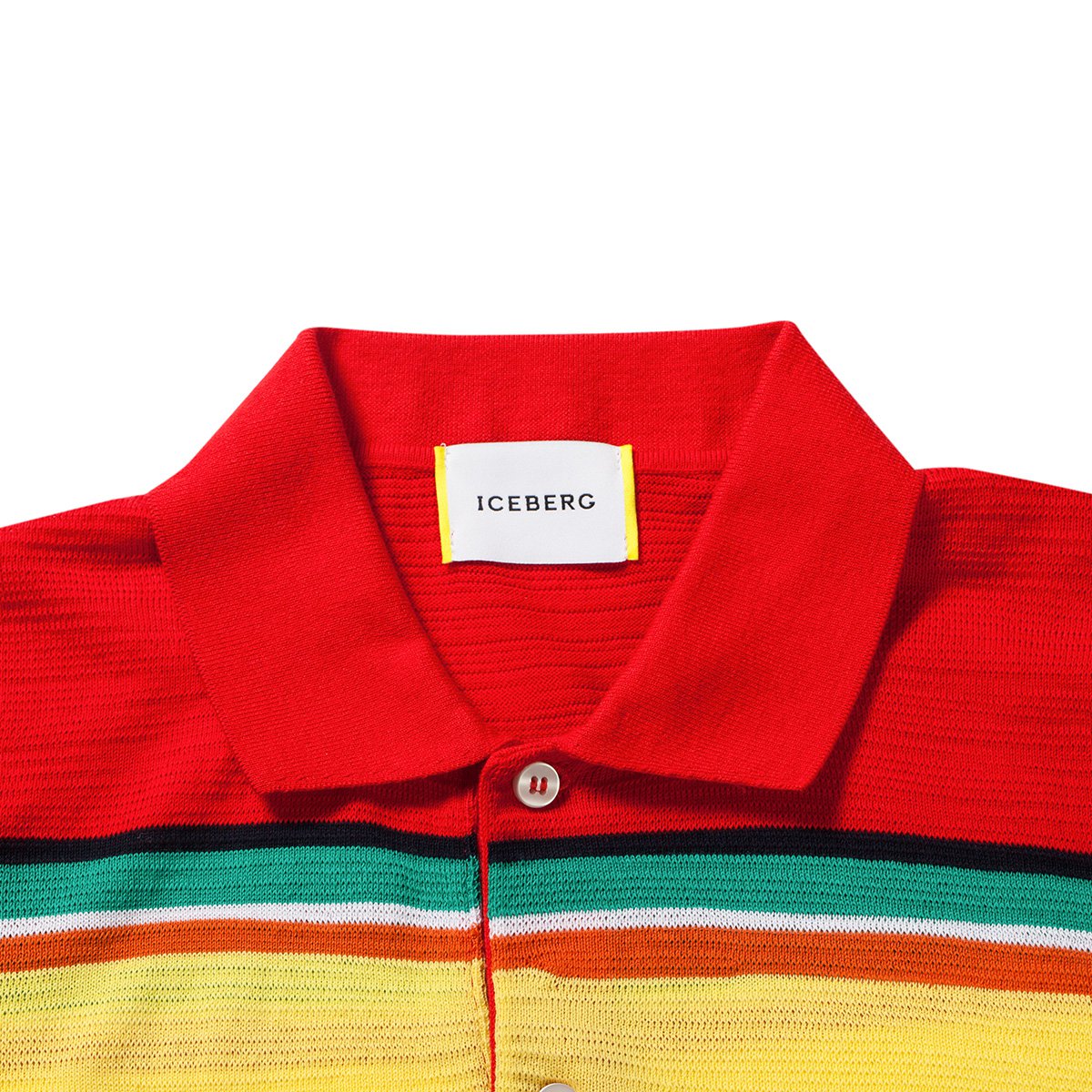 ice berg/冰山 男士针织领口横条纹polo衫