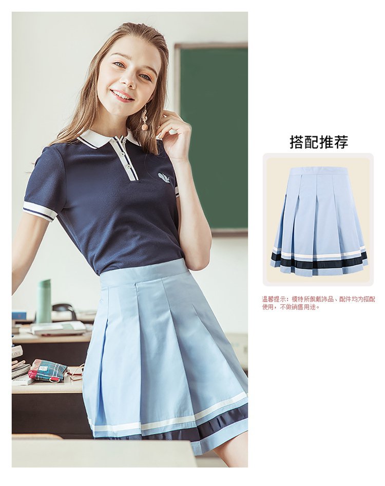 伊顿珍妮英伦学院风少女polo衫学生服校服团体女式短袖t恤