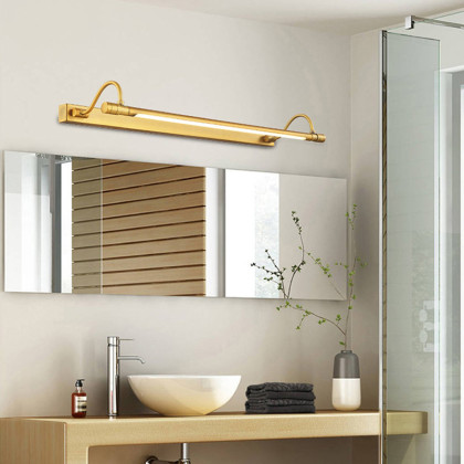 美式镜前灯卫生间美式灯全铜灯镜柜防水壁灯复古浴室镜前田园简约