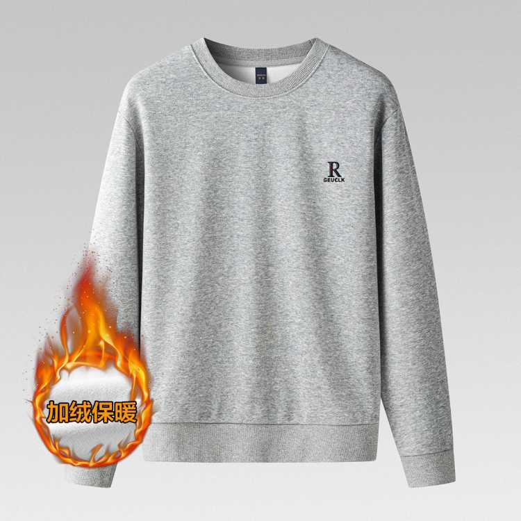 罗蒙 【出清特卖】加绒卫衣男秋冬款保暖男士卫衣加绒打底衫男式卫衣