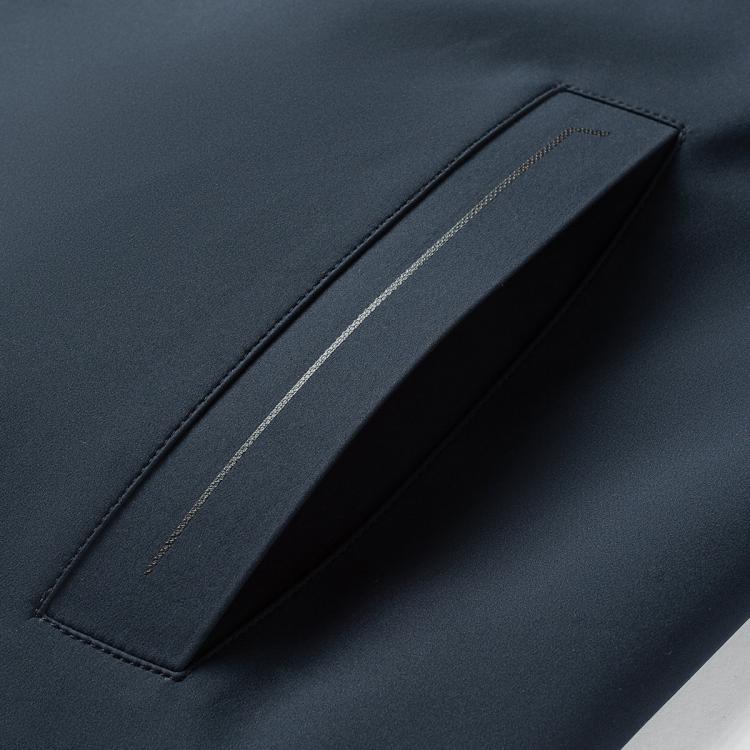 罗蒙 【垂感丝滑】无痕领经典老干部夹克男商务外套男士夹克春秋男外套