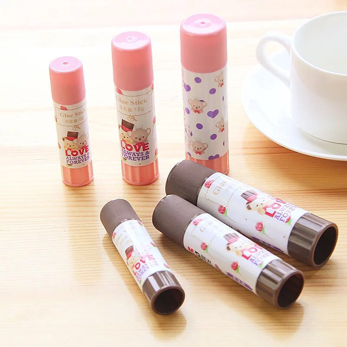 晨光文具 泰迪pva可爱卡通胶棒强粘度胶水8g固体胶24支装外形颜色随机