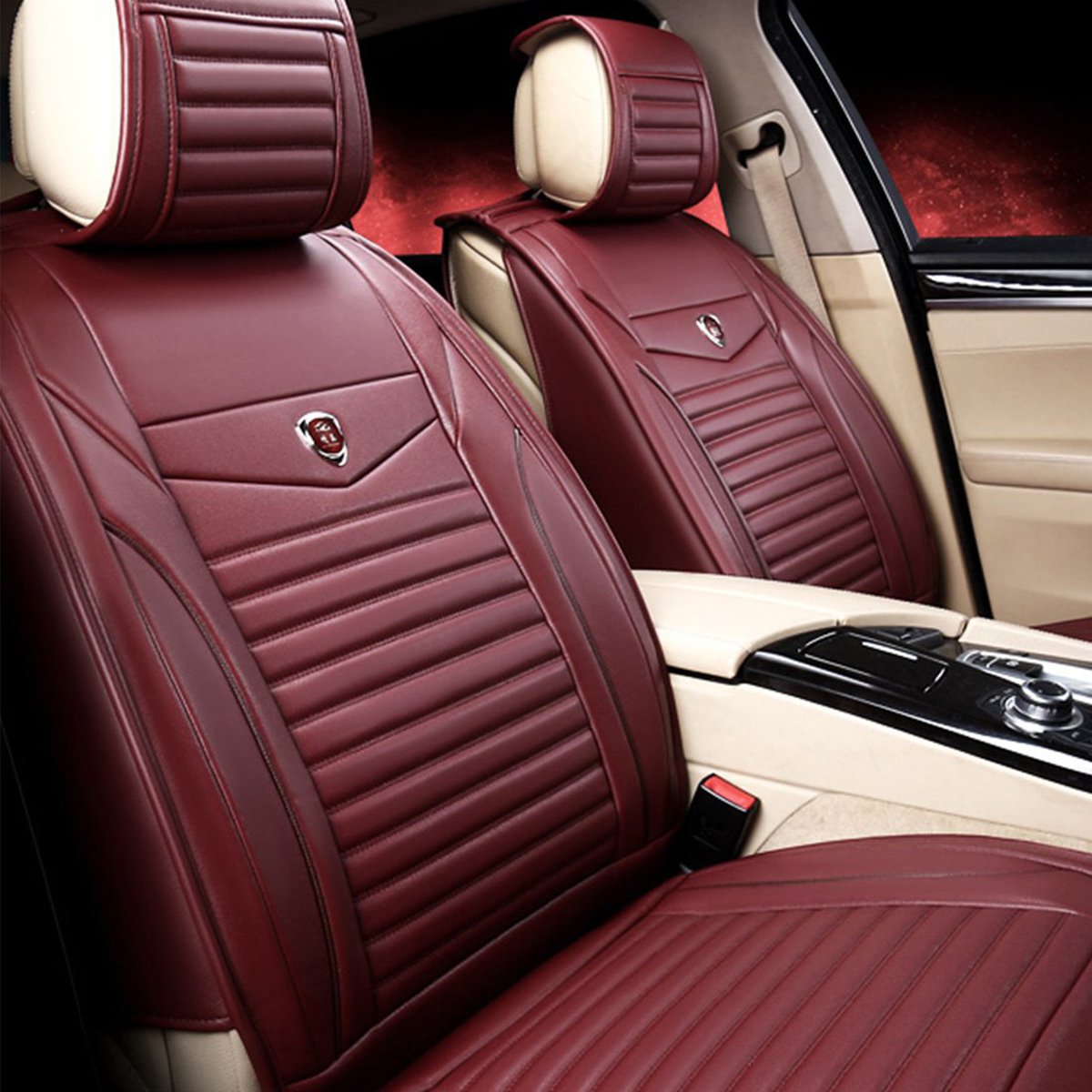 坐垫座套四季通用专车专用座椅套新款环保坐套座垫ht-33431酒红_唯品