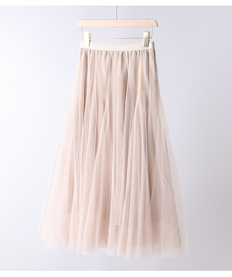 2020秋季新品时尚丝绒亮丝里布两层网纱女式飘逸半身纱裙