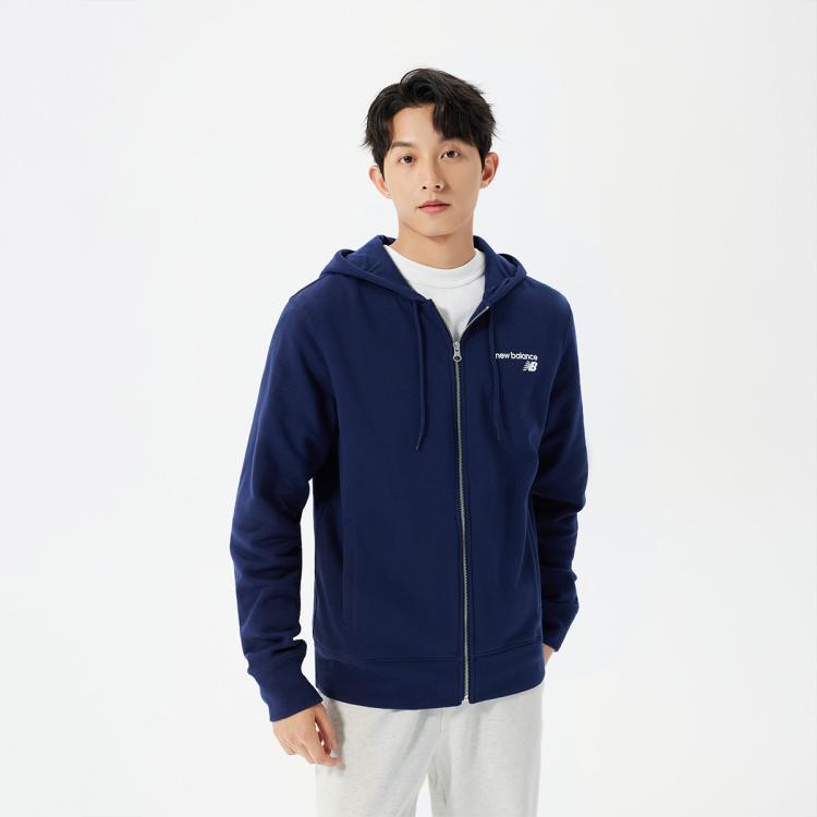 New Balance Nb官方正品男女款运动休闲百搭针织夹克外套mj03907 In Blue