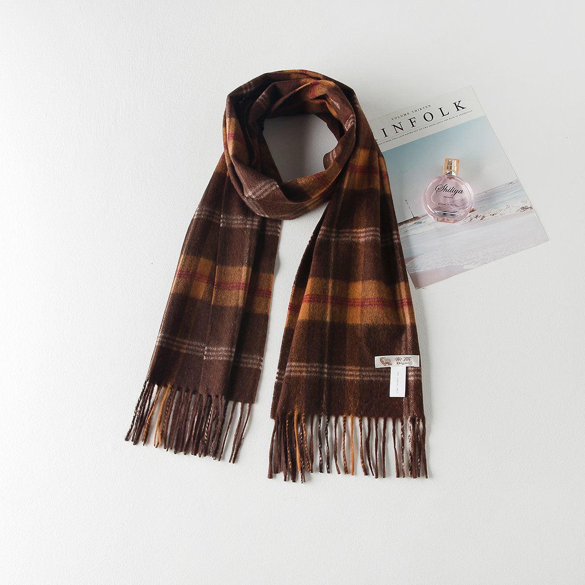 帝高流苏纯羊绒围巾