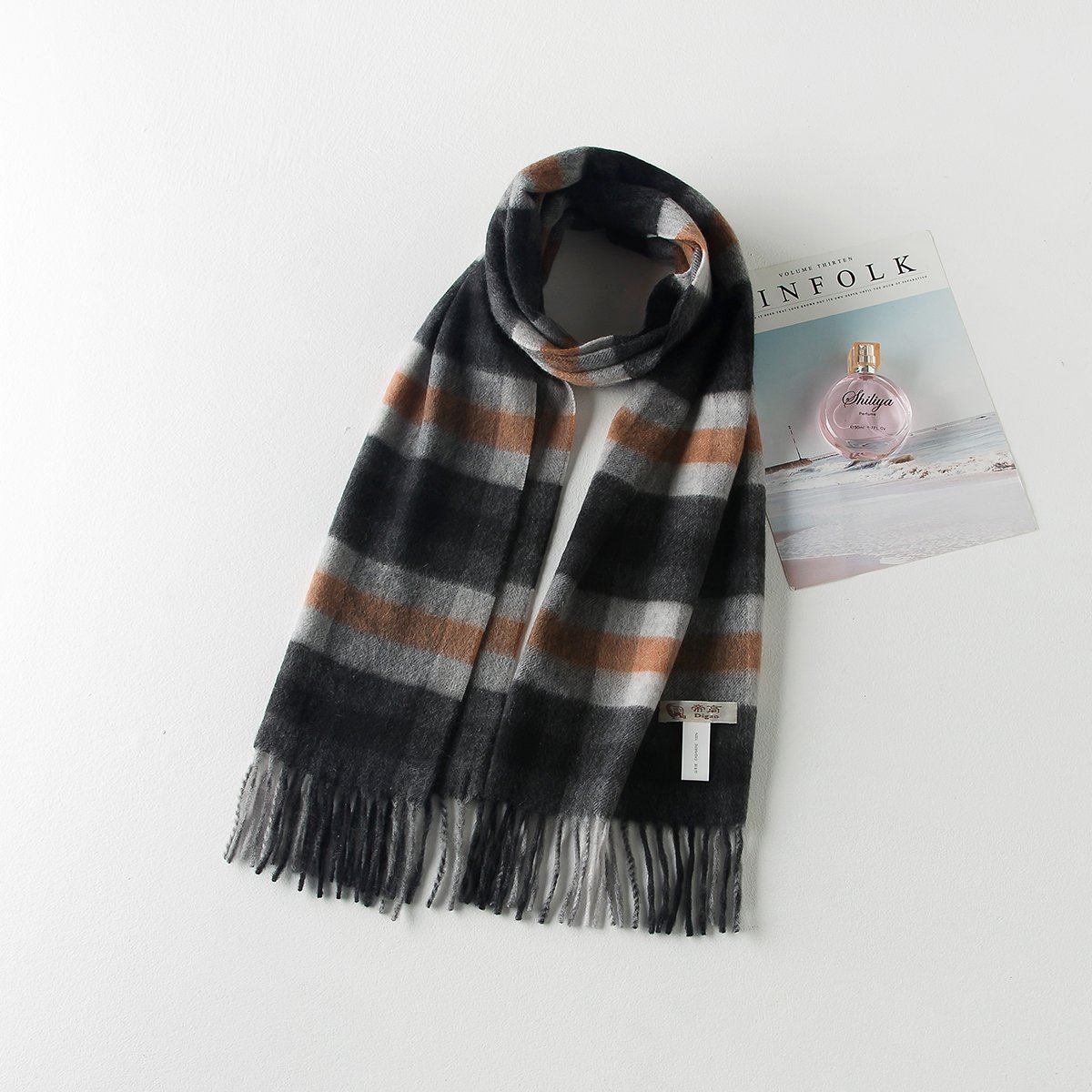 帝高流苏纯羊绒围巾