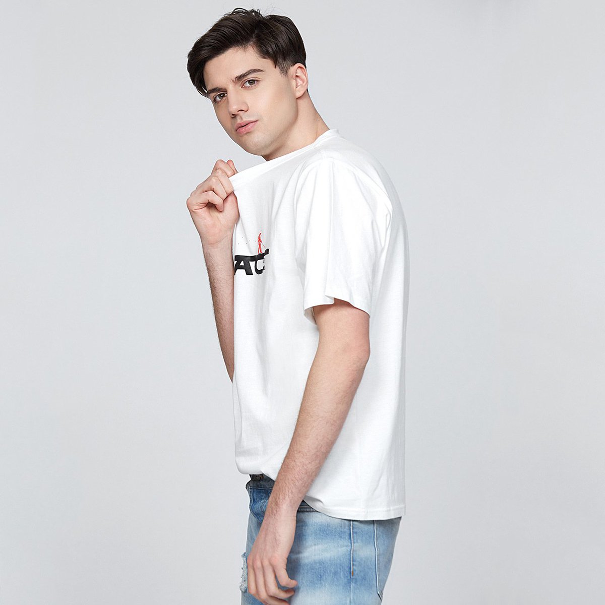 雪中飞2018男士t恤宽松运动休闲时尚圆领短袖t恤男