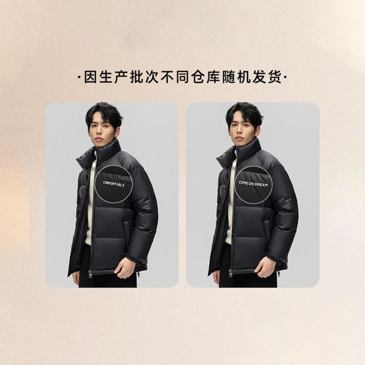 雪中飞 【重磅高充绒】2025加厚羽绒服男款短款立领面包服极寒加厚