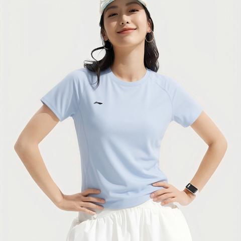 李宁 运动T恤女款运动休闲短袖上衣时尚透气 图片 2