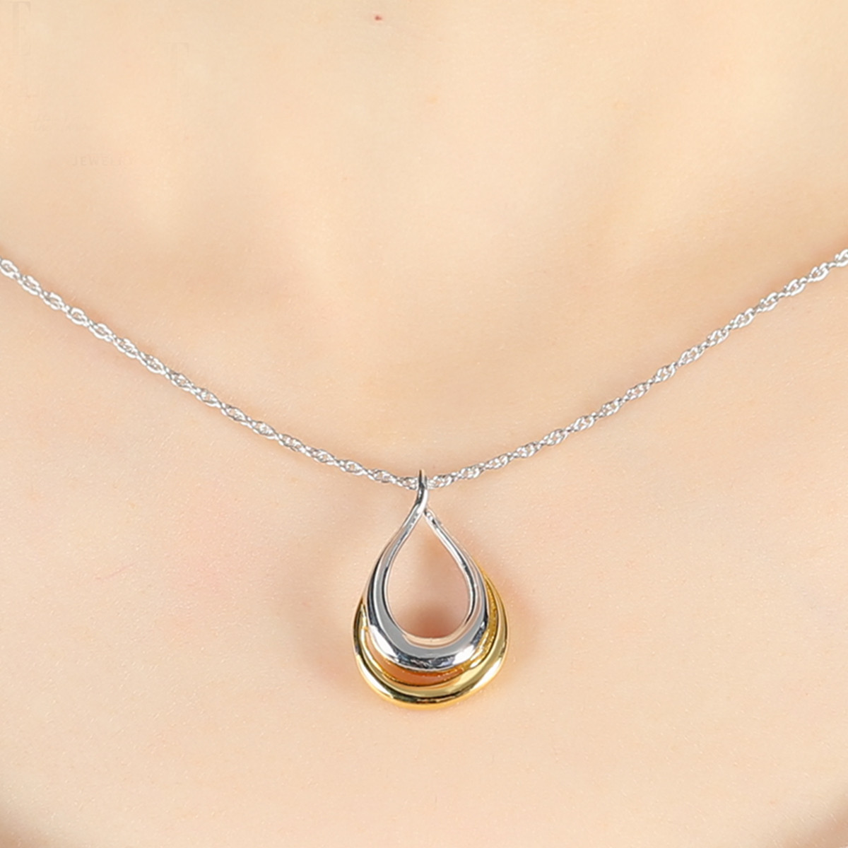 elle水滴项链吊坠 简约气质时尚锁骨链