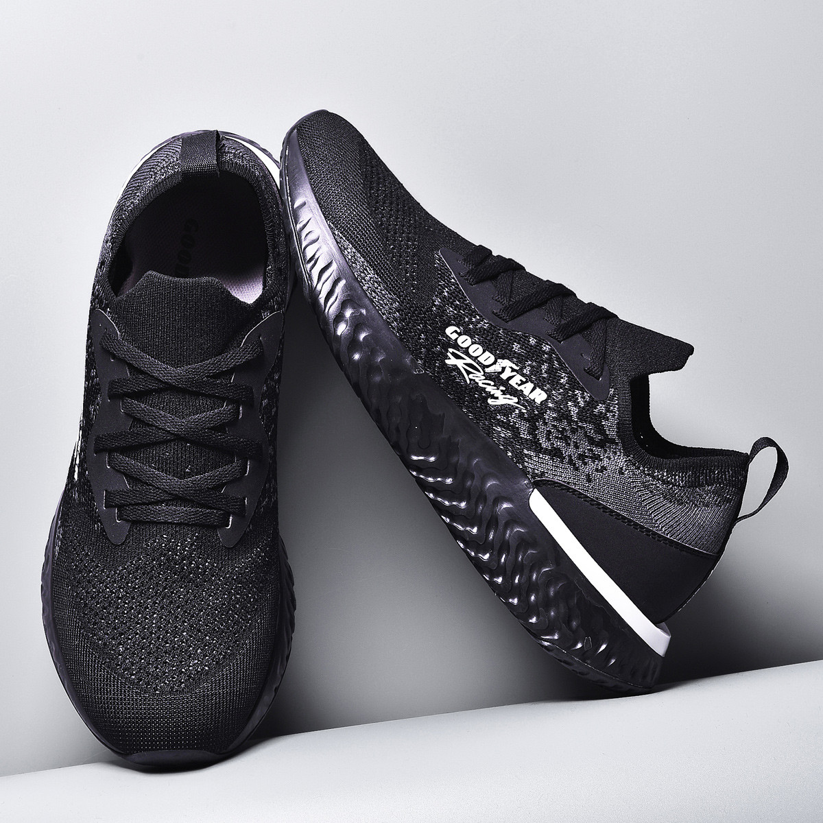 固特异女鞋运动鞋2019新款秋冬网面透气休闲鞋复古潮女跑步鞋