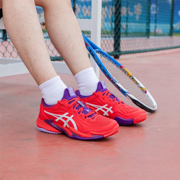Asics Court Ff 3 Novak男鞋运动鞋耐磨轻便舒适休闲网球鞋 In Red