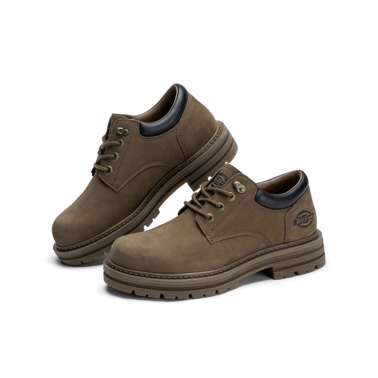 DICKIES Dickies 【牛皮革】工装鞋男2024秋冬季防水厚底皮鞋低帮英伦男休闲鞋