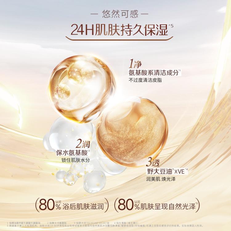 可悠然 进口清洁保湿补水去角质男女留香大容量家庭装沐浴露1100ml
