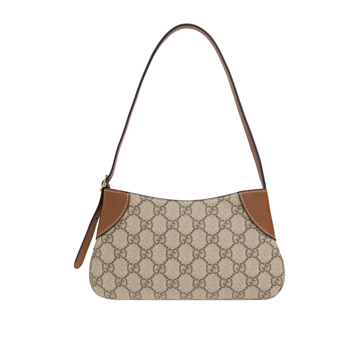 GUCCI 【GG Emblem系列】女士老花复古皮革装饰单肩腋下包