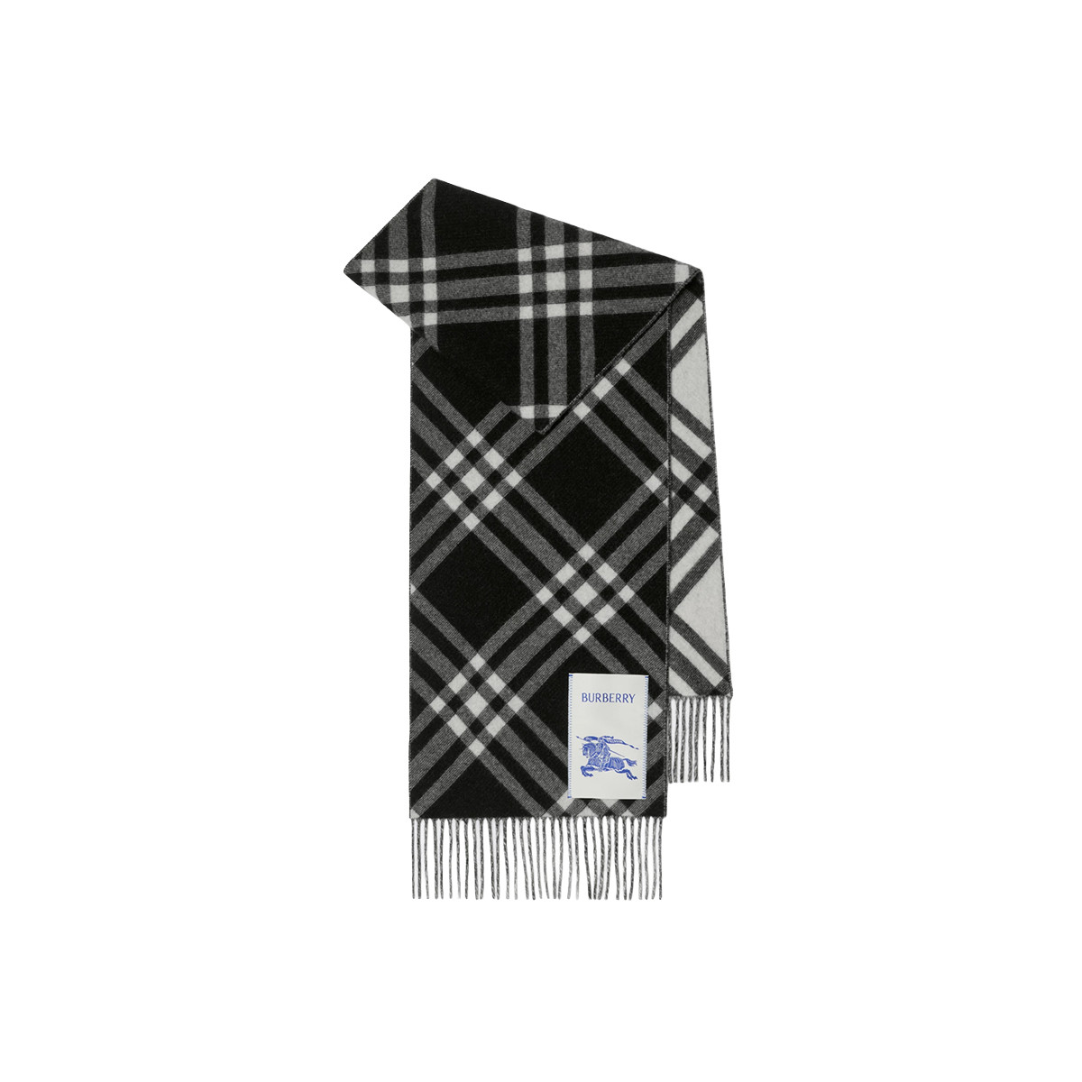 BURBERRY 【双面战马标羊绒经典格纹】男女同款情侣款保暖休闲流苏围巾