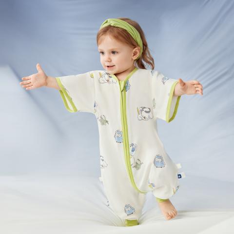 Babycare 【7A抑菌】竹棉短袖睡袋夏季防着凉婴儿宝宝四季儿童薄款防踢被 图片 1
