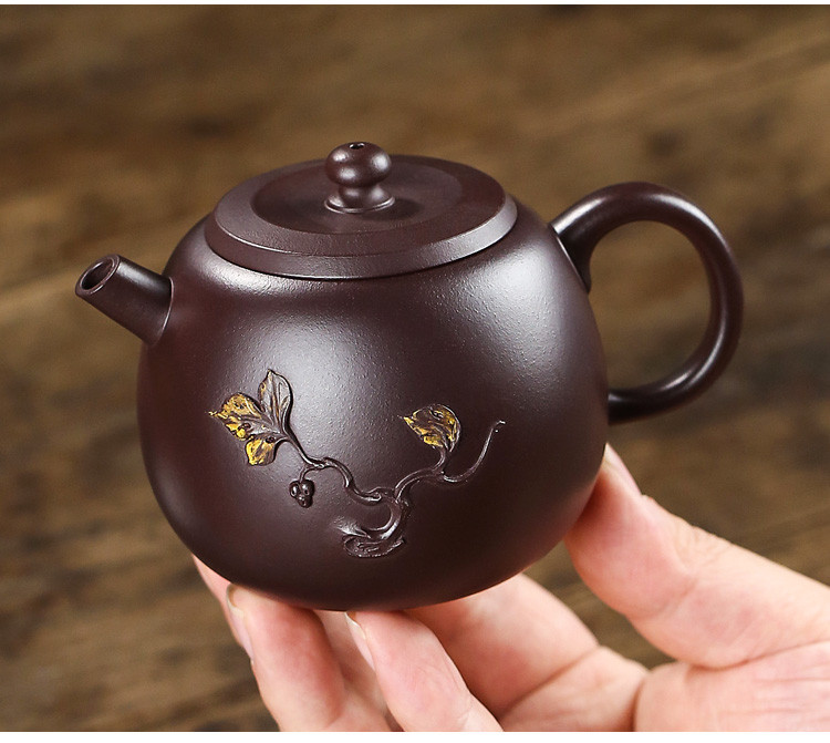 名家方艳玲紫茄泥一本万利茶壶宜兴原矿紫砂壶全手工带证书礼盒