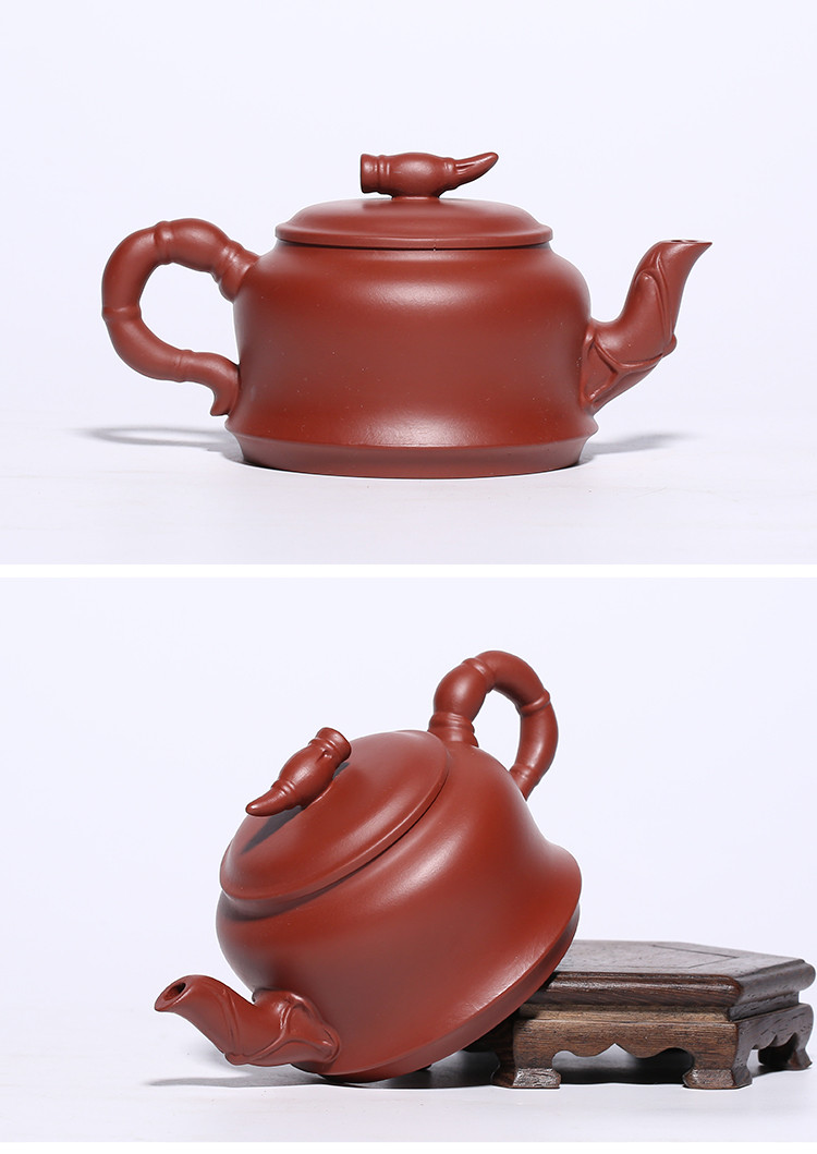 王国望大红袍泥红藕壶紫砂茶壶泡茶壶紫砂茶具宜兴紫砂壶手工