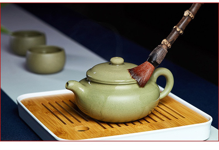 豆青泥仿古壶宜兴紫砂壶全手工功夫茶具泡茶壶