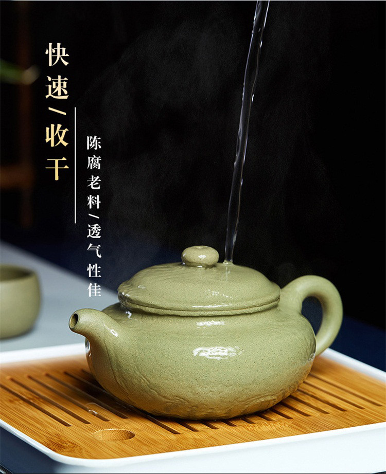 豆青泥仿古壶宜兴紫砂壶全手工功夫茶具泡茶壶