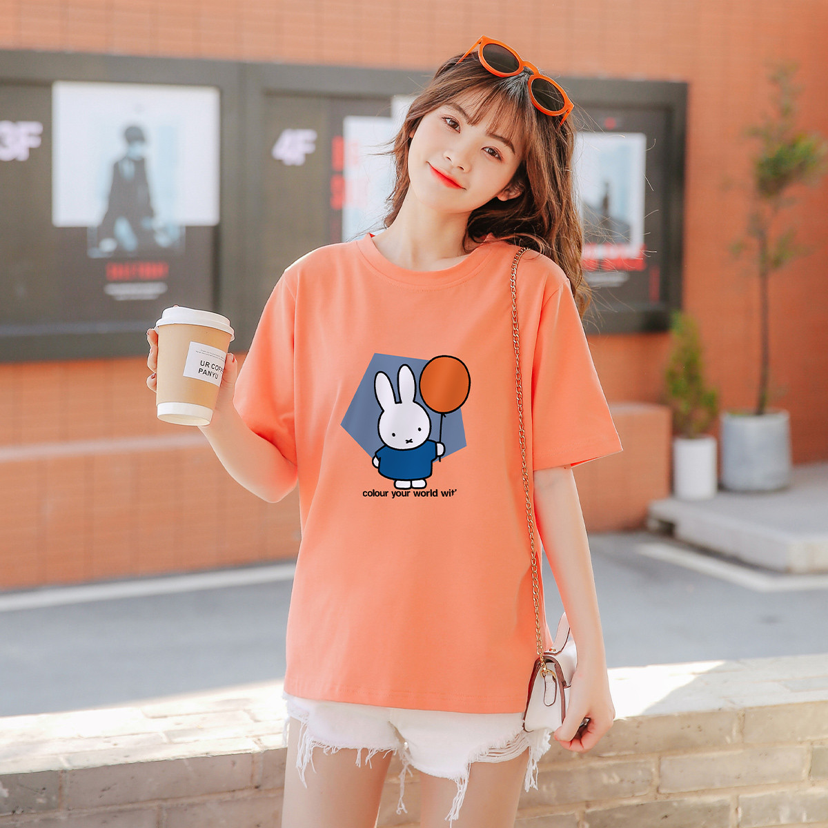 miffy夏季女学生潮流个性短袖时尚趣味图案印花女短袖t恤女