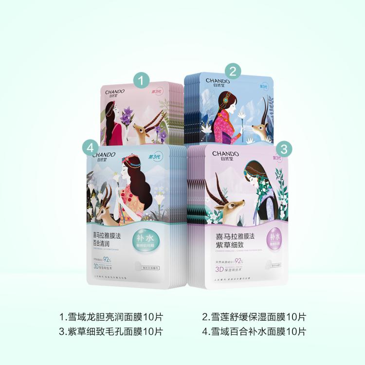 自然堂 【中秋礼遇】植物补水保湿面膜40片植萃温和深层锁水敏肌可用