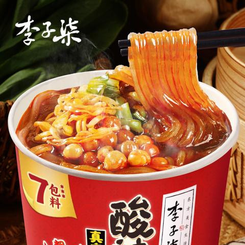 李子柒 李子柒酸辣粉桶装速食红薯粉懒人冲泡即食四川粉丝方便面米线免洗 图片 2