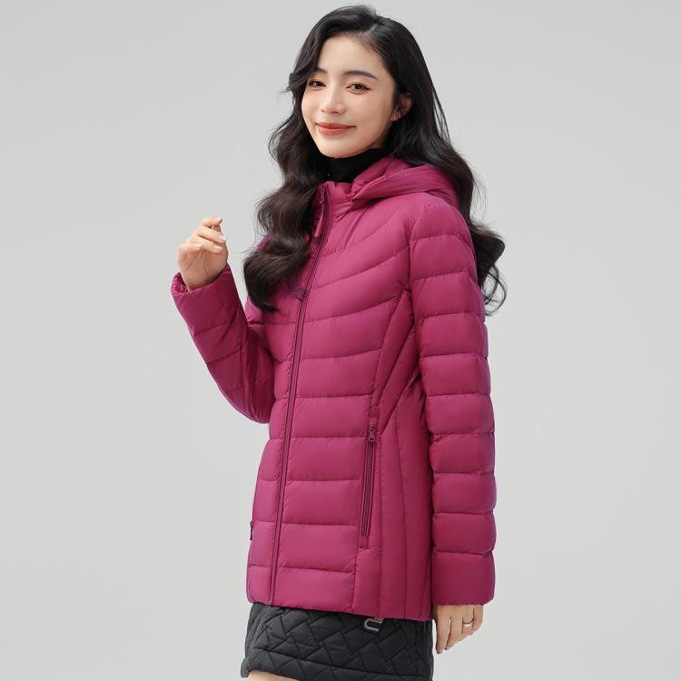 鸭鸭 春秋保暖轻薄连帽羽绒服女百搭休闲舒适短款女式羽绒服
